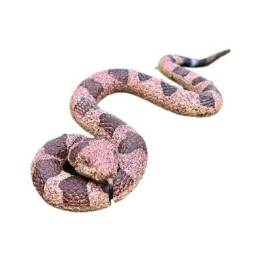 Imagem de Brinquedo de cobra em espiral realista com figura de cascavel de 30 cm