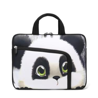 Imagem de Capa para laptop de 11,6 polegadas 12,2 polegadas Chromebook capa para notebook mangas neoprene alça bolsa para homens e mulheres, dois bolsos serve para Apple MacBook Air Samsung Acer HP (Panda fofo)