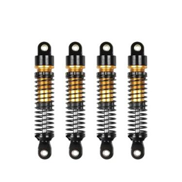 Imagem de LAFEINA Amortecedor de óleo rosqueado de alumínio com 4 peças para mini rastreador 1/12 1/18 RC Crawler Car TRX4M TRX4MT peças de atualização (ouro, 53 mm)