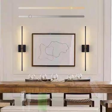 Imagem de GZZBMY LED Bateria Arandela com Controle Remoto Lâmpadas de Parede Reguláveis Recarregável Interior Sem Fio Iluminação de Parede 350° Rotativa para Quarto Sala de Estar Escada Corredor (Quadrado, 2