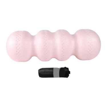 Imagem de Kokiya Rolo de massagem Peanut Ball com bolsa de armazenamento Rolo miofascial leve para massagem na cintura e nas costas para treino na região lombar, Rosa 55 Graus