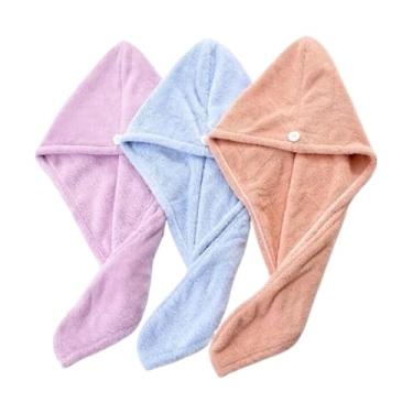 Imagem de Toalhas De Cabelo Para Banheiro - Toalha Grossa MáGica De Microfibra Para Secagem RáPida PóS-Banho - Touca De Banho Absorvente(KIT 4 PCS)