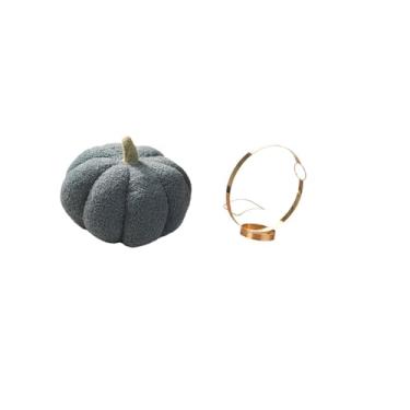 Imagem de Fenteer Almofada de Pelúcia de Abóbora de Halloween para Sofá E Suporte de Garrafa de Vinho de Metal E Ferro Organizador para Decoração de Quarto E Quarto