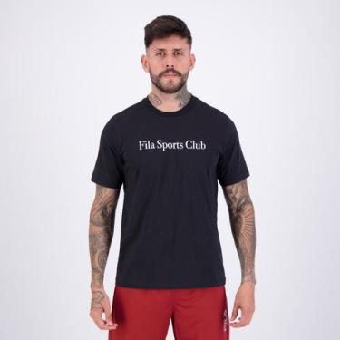 Imagem de Camiseta Fila Regular Sport Club Letter Preta e Branca, GG