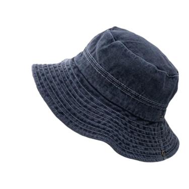 Imagem de Chapéu de pescador feminino de cowboy com botão flip chapéu panamá chapéu de bacia ajustável chapéu de sol para pesca ao ar livre preto tamanho único