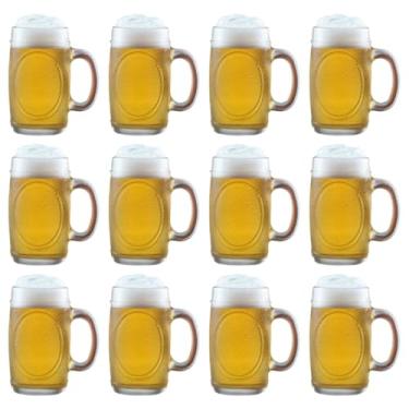 Imagem de Conjunto de 6 Copos de Cerveja em Vidro, Adequados para Bares, Restaurantes e Padarias, 350 ML(12 Unidades)
