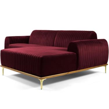 Imagem de Sofá 6 Lugares Com Chaise Molino 350 Cm Marsala C-278