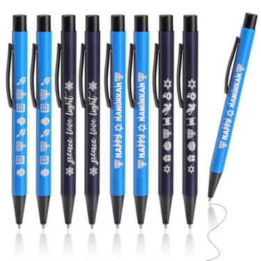 Imagem de HOWAF 8 peças de canetas esferográficas de Hanukkah, presentes de Hanukkah, presente judaico para mulheres, homens, adolescentes, amigos, colegas de trabalho, presentes de Chanukkah para o Ano Novo
