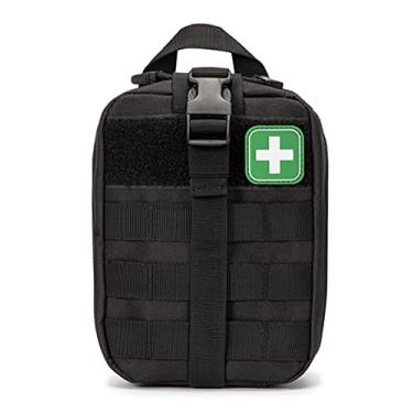 Imagem de Bolsa tática de primeiros socorros MOLLE EMT IFAK Bolsa de primeiros socorros para emergências médicas bolsa tática militar para atividades ao ar livre (preto)