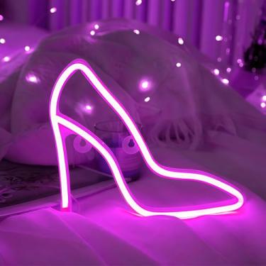 Imagem de Placa neon LED de salto alto, luz neon rosa para decoração de parede interna, quarto, sala de estar, sala de jogos e decoração de festa