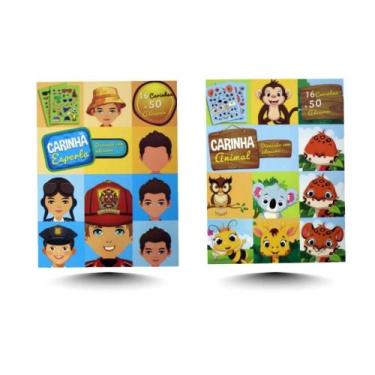 Imagem de Carinhas Divertidas  Kit com Adesivos Criativos (2 Vol) - Kit de Livro