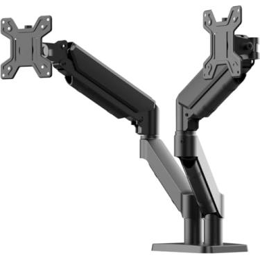 Imagem de WK-MSP2, Suporte Duplo Ergonômico Articulado de Mesa com Pistão a Gás, Design Compacto e Retrátil para Monitores de 12'' a 32'', Suporta de 2kg a 10kg, Preto