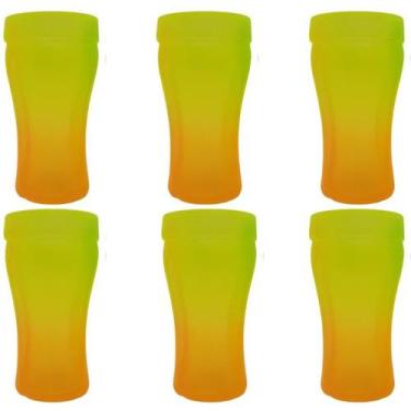 Imagem de Copo 200 ml Neon Tie Dye Colorido Novidade - Wheaton Brasil, AMARELO