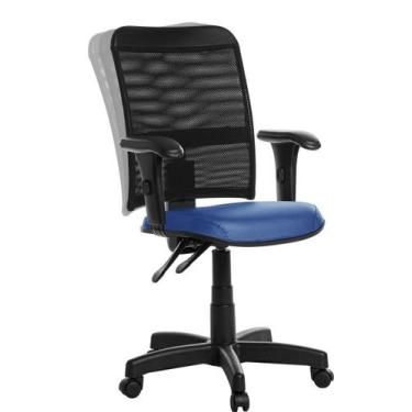 Imagem de Cadeira Escritório Ergonômica Tela Com Braço Rv Cor:Azul - Goldflex