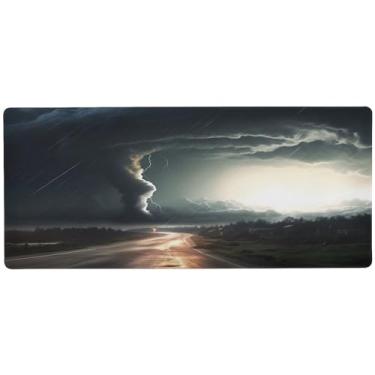 Imagem de Wassud Tapete de mouse Sandstorm para jogos com base de borracha antiderrapante, mouse pad longo para teclado de computador com borda costurada, almofada grande à prova d'água para escritório, casa