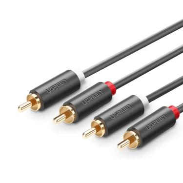 Imagem de Cabo Áudio 2 Rca Macho Ugreen 10519 3m Estéreo Hi-fi Ouro