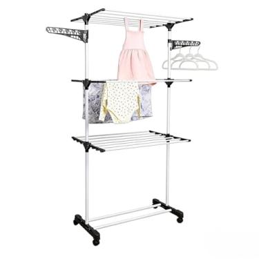 Imagem de Varal de Chão Dobrável Portátil 3 Andares, Ideal para Secar Roupa e Underwear(Preto)