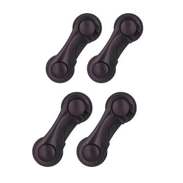 Imagem de 4 fechaduras de porta de armário de segurança, adequadas para portas de gavetas e guarda-roupas, para evitar batidas e colisões. O design adesivo torna fácil e rápido de usar, impermeável e resistente