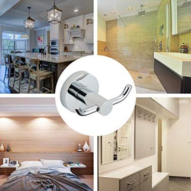 Imagem de SIWOTED Gancho único duplo para casaco, toalha, cabide de roupas, gancho resistente de aço inoxidável para montagem na parede, para banheiro, cozinha e quarto