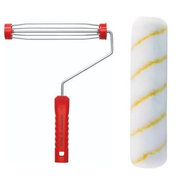 Imagem de Rolo Antigota 23cm em Poliamida 10mm + Suporte Garfo Gaiola Para Rolo De Pintura 23cm Sem Rosca