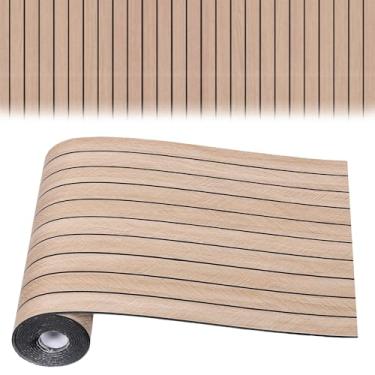 Imagem de Papel de parede descascar e colar, 299,7 x 39,9 cm, painel de parede de ripas de PVC descascar e colar, painel de ripas de madeira artificial autoadesivo à prova de som papel de parede 3D para
