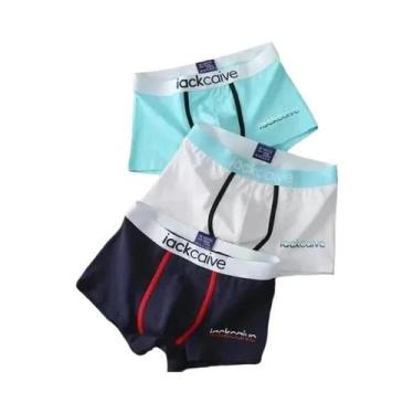 Imagem de Cuecas Boxer Masculinas De Algodão Respirável, Pacote Com 3, Confortáv