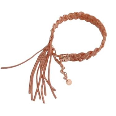 Imagem de PXXINI Pulseira de corda torcida feita à mão, tornozeleira trança de dreadlock prata 925 com franja, presente exclusivo de joias modernas, One Size, Cobre, Sem Pedra Preciosa