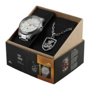 Imagem de Kit Relógio Seculus Masculino São Jorge 44009G0SKNA2K1-Unissex