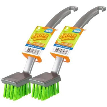 Imagem de Escova Multiuso Com Cabo Quadrada Alklin para Limpeza Multiuso Objetos