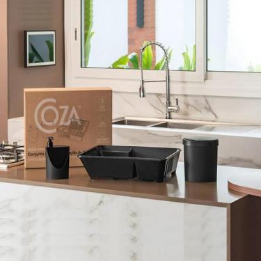 Imagem de Kit Pia Cozinha Multifuncional Completo Coza 3 Peças com Escorredor de