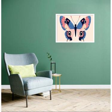 Imagem de Quadro Decorativo Borboleta Azul Rose - 50X70Cm