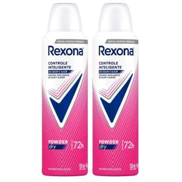 Imagem de Kit Desodorante Aerosol Rexona Powder Dry 150ml - 2 unidades