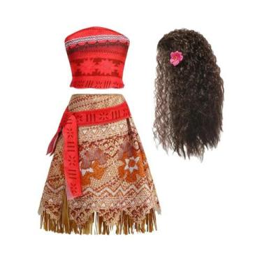 Imagem de Fantasia De Princesa Vaiana Da Moana Para Meninas, Roupa De Carnaval, 