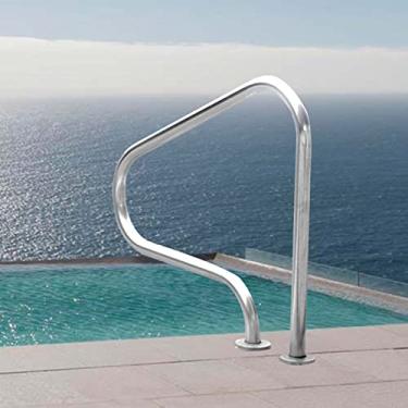 Imagem de KIDYBO Corrimão de piscina, corrimão de piscina para piscina enterrada, trilho de piscina de aço inoxidável 304, deck de corrimão de água para parques aquáticos internos e externos