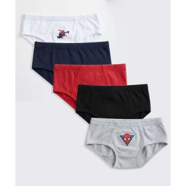 Imagem de Kit 5 Cuecas Infantil Homem Aranha Tam 2 a 12 Azul-67113 - MARVEL, 8, 