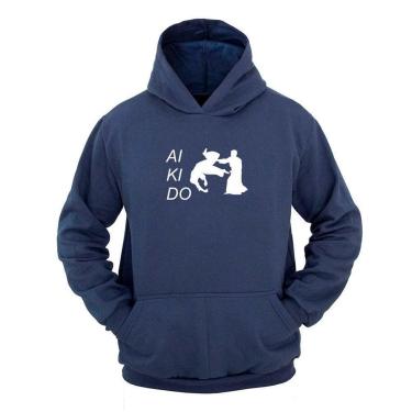 Imagem de Moletom Masculino Canguru com Capuz Estampa Aikido Conforto-Masculino