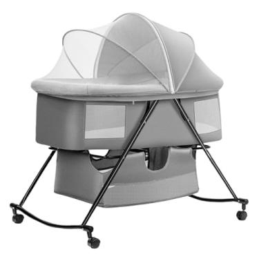 Imagem de PIPDIP Berço Portátil Para Bebês, Co-bed, Infantil, Até 5 Meses de Idade, De 0 a15kg, Ergonômico, Trava nas Rodinhas, Cinza.