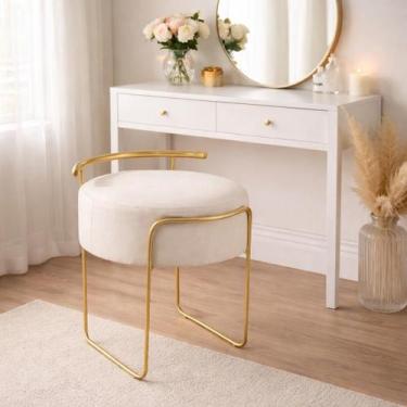 Imagem de Puff Decorativo Theo para Sala de Estar Recepção Tecido Linho Cor:Verd