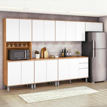 Imagem de Cozinha Nina 6 Módulos Amêndoa Clean/branco