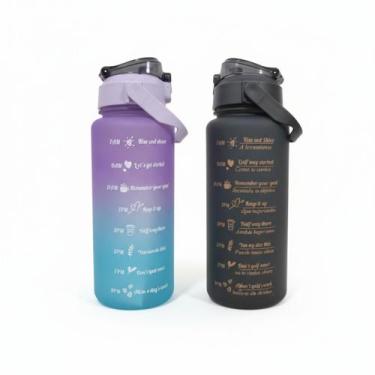 Imagem de Garrafa De Água 2 Litros Motivacional Squeeze Com Frases Kit - Premium