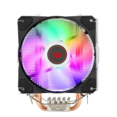 Imagem de Cooler Para Processador Redragon TYR, LED Rainbown, Intel e AMD, 120mm, PWM, FAN, 4 Heat Pipes, TDP 130W - CC-9104