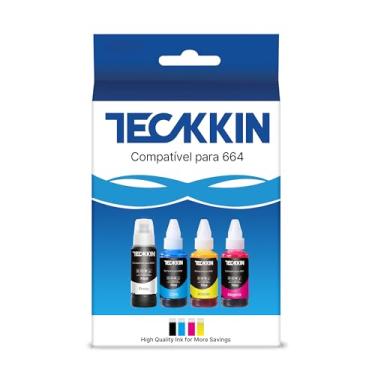 Imagem de TECKKIN Kit 4 Refil Tintas compatível para Epson 664 T664 Compatível para Epson Impreso...