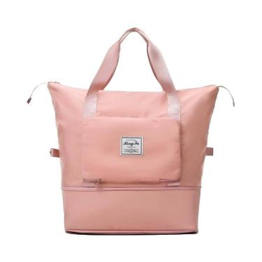 Imagem de Bolsa de Viagem Dobrável Grande em Tecido Resistente à Água com Zíper Bolsa Academia Clube
