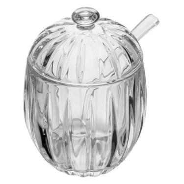 Imagem de Açucareiro com Colher Wolff Still Lines 7,5cm x 11cm Cristal