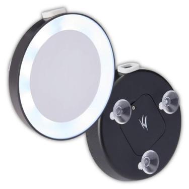 Imagem de Espelho Led Aumento 15x Zoom Ampliação Com Ventosas Fixadoras Klass Vo