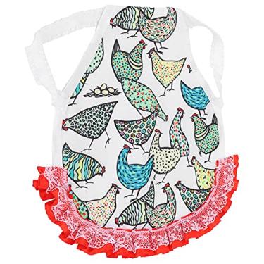 Imagem de Avental de frango, selas de frango 8,6 x 7,8 pol. Com elástico para galinhas para patos(Frango colorido)