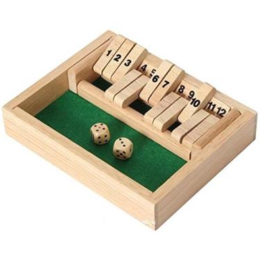 Imagem de Wooden 12# Shut The Box Game - Small Travel Set - Simple funny Family, party board game