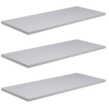 Imagem de Kit 3 Prateleiras Mdf 60x25 Branco Nicho Livros Revista