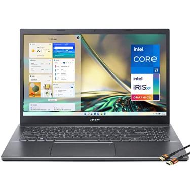 Imagem de Laptop fino Acer Aspire 5 de 15,6 polegadas, Intel 10 core, 12º i7-1255U, placa de vídeo Iris Xe, Wi-Fi 6, teclado iluminado, Thunderbolt 4, Windows 11 Home, com HDMI (40 GB RAM | 2 TB SSD)
