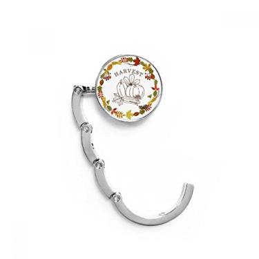 Imagem de Gancho de mesa com estampa de guirlanda de Dia de Ação de Graças, gancho decorativo dobrável